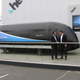 The hyperloop pod that has traveled at 192 mph in the Nevada desert at Here’s booth at CES 2018.